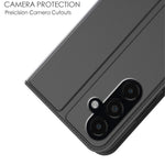 For Samsung Galaxy S24+ Card Holder PU Leather Phone Cover Anti-Scratch Cell Phone Stand Case
