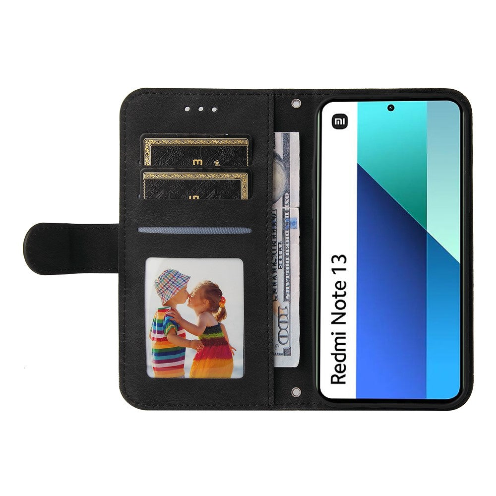 For Xiaomi Redmi Note 13 4G Leather Wallet Cases Skin Touch Phone Cover Stand with Strap