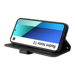 For Xiaomi Redmi Note 13 4G Leather Wallet Cases Skin Touch Phone Cover Stand with Strap
