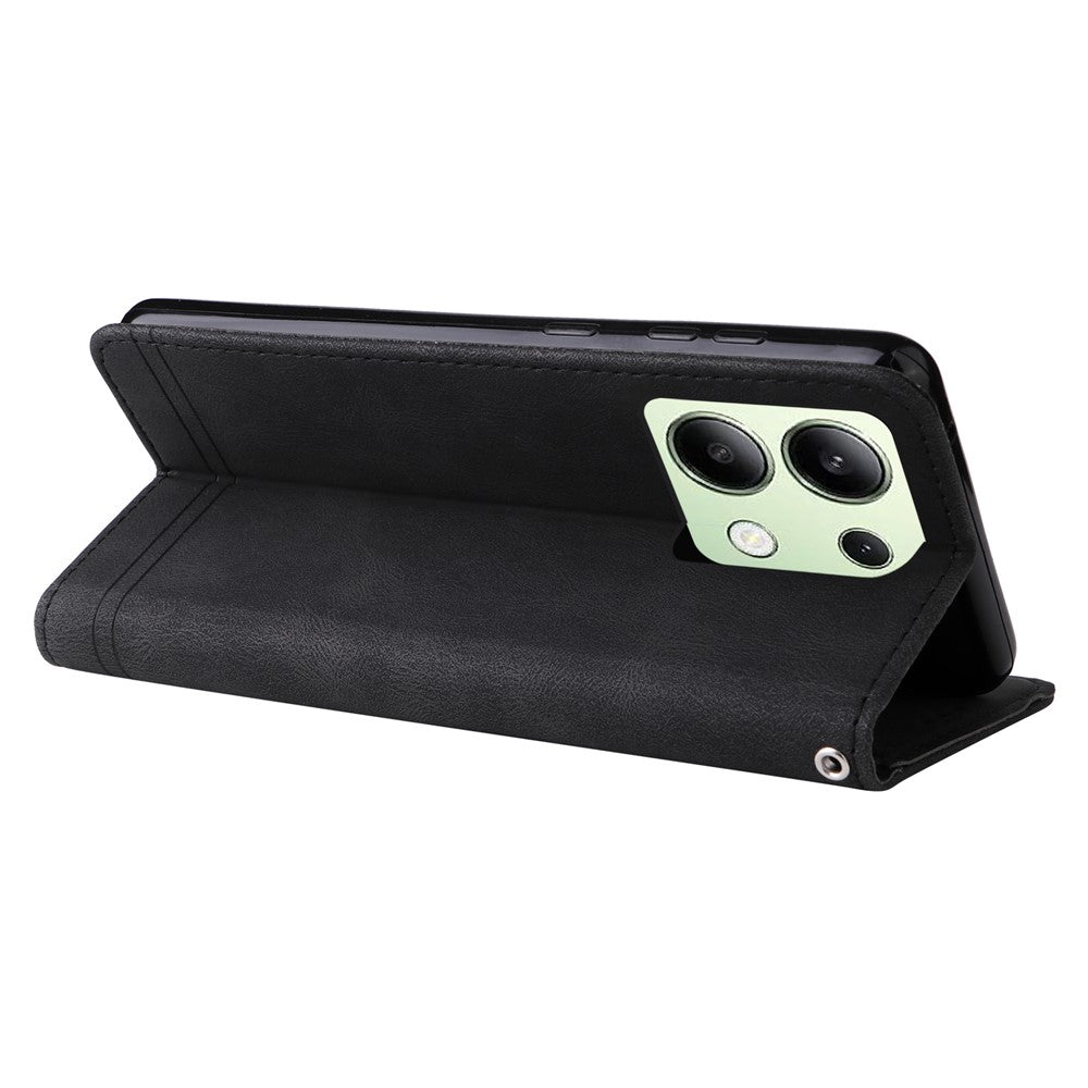 For Xiaomi Redmi Note 13 4G Leather Wallet Cases Skin Touch Phone Cover Stand with Strap