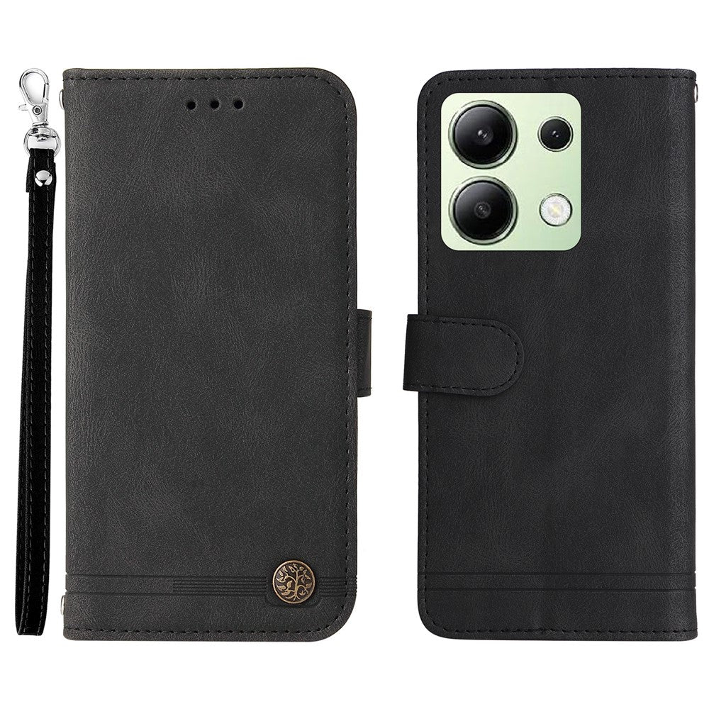 For Xiaomi Redmi Note 13 4G Leather Wallet Cases Skin Touch Phone Cover Stand with Strap