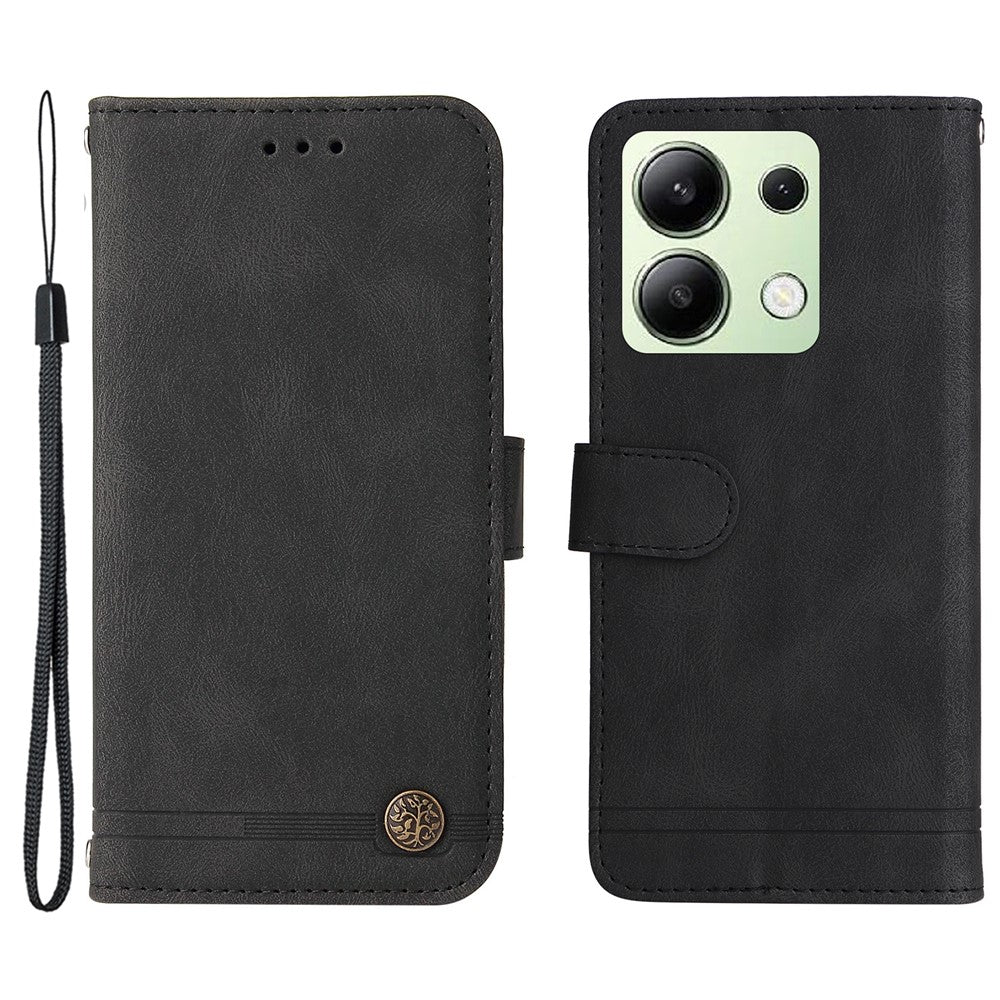 For Xiaomi Redmi Note 13 4G Leather Wallet Cases Skin Touch Phone Cover Stand with Strap