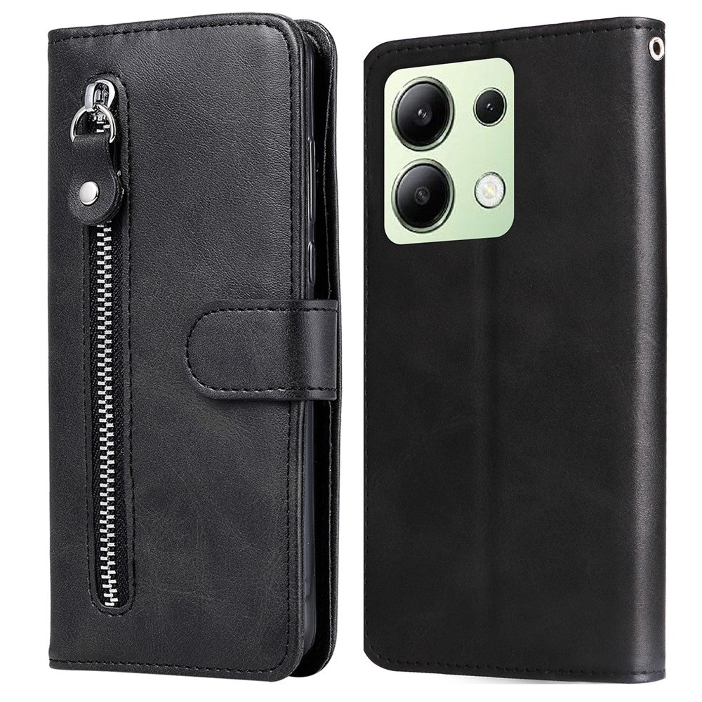 For Xiaomi Redmi Note 13 4G Wallet Case Zipper Pocket PU Leather Phone Cover