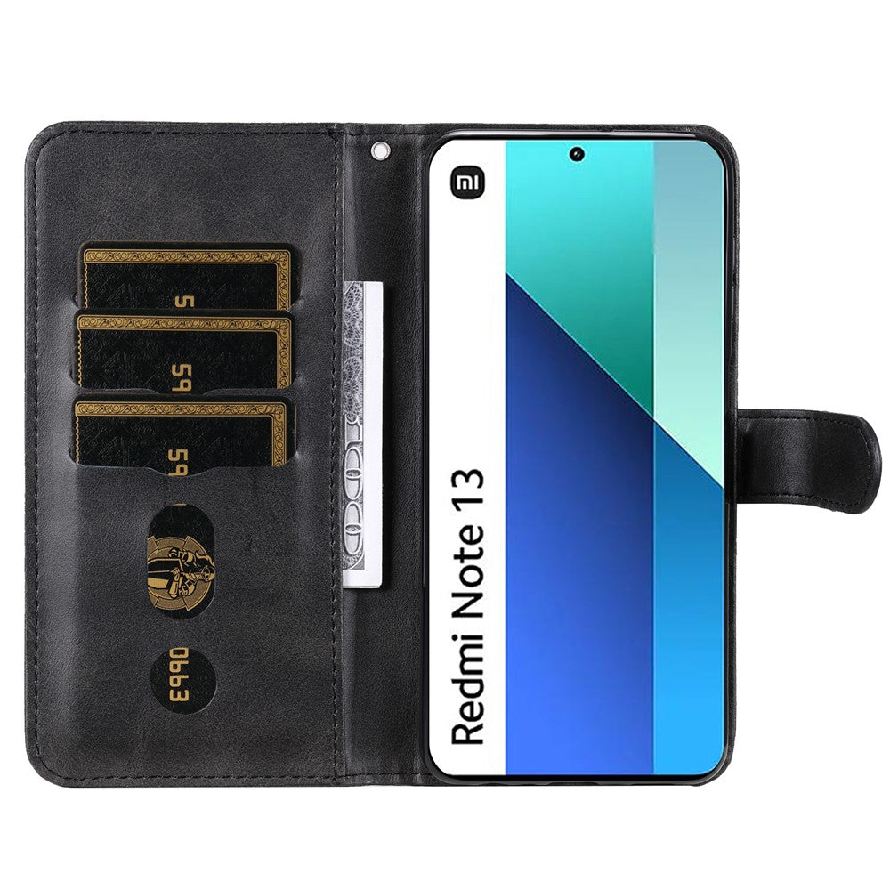 For Xiaomi Redmi Note 13 4G Wallet Case Zipper Pocket PU Leather Phone Cover