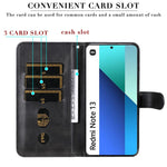For Xiaomi Redmi Note 13 4G Wallet Case Zipper Pocket PU Leather Phone Cover
