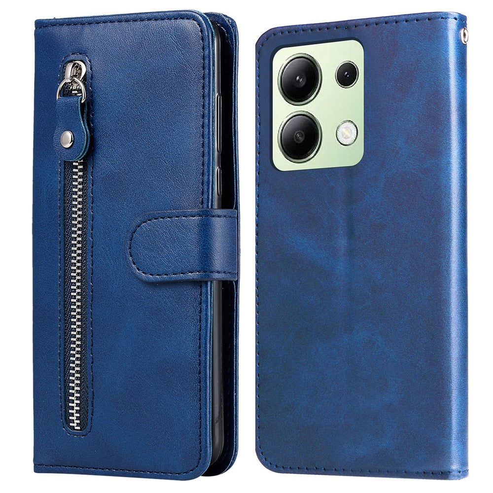For Xiaomi Redmi Note 13 4G Wallet Case Zipper Pocket PU Leather Phone Cover