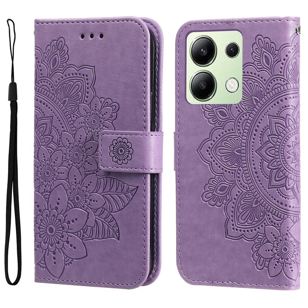 For Xiaomi Redmi Note 13 4G Case Floral Pattern PU Leather Wallet Stand Phone Cover