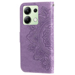 For Xiaomi Redmi Note 13 4G Case Floral Pattern PU Leather Wallet Stand Phone Cover
