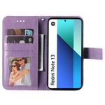 For Xiaomi Redmi Note 13 4G Case Floral Pattern PU Leather Wallet Stand Phone Cover