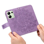 For Xiaomi Redmi Note 13 4G Case Floral Pattern PU Leather Wallet Stand Phone Cover