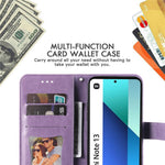 For Xiaomi Redmi Note 13 4G Case Floral Pattern PU Leather Wallet Stand Phone Cover
