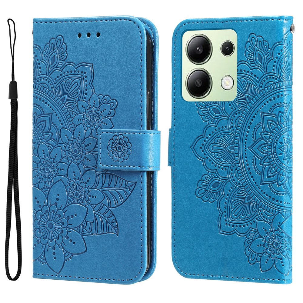 For Xiaomi Redmi Note 13 4G Case Floral Pattern PU Leather Wallet Stand Phone Cover