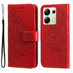 For Xiaomi Redmi Note 13 4G Case Floral Pattern PU Leather Wallet Stand Phone Cover