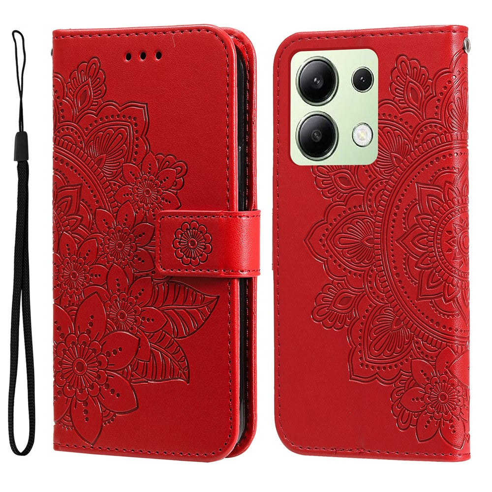 For Xiaomi Redmi Note 13 4G Case Floral Pattern PU Leather Wallet Stand Phone Cover