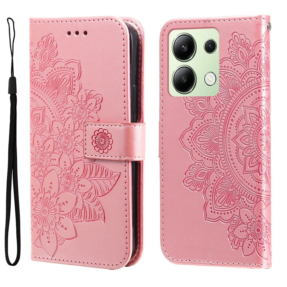 For Xiaomi Redmi Note 13 4G Case Floral Pattern PU Leather Wallet Stand Phone Cover