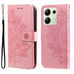 For Xiaomi Redmi Note 13 4G Case Floral Pattern PU Leather Wallet Stand Phone Cover