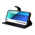 For Xiaomi Redmi Note 13 4G Case PU Leather Cover with Wallet Card Slots