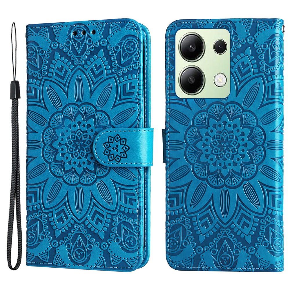 For Xiaomi Redmi Note 13 4G Case Wallet Imprinted Phone Cover with Hand Strap