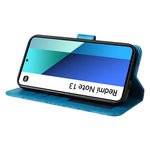 For Xiaomi Redmi Note 13 4G Case Wallet Imprinted Phone Cover with Hand Strap