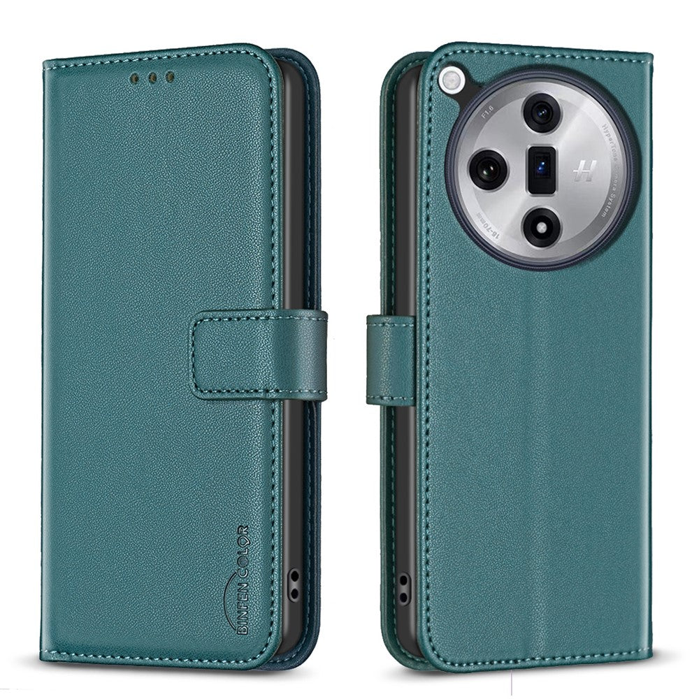 BINFEN COLOR BF17 For Oppo Find X7 5G Leather Case Stand Wallet Phone Cover