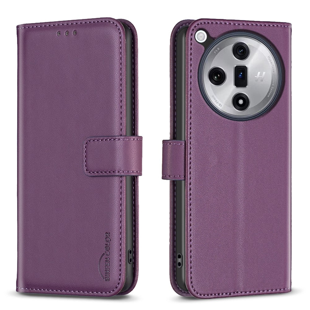 BINFEN COLOR BF17 For Oppo Find X7 5G Leather Case Stand Wallet Phone Cover