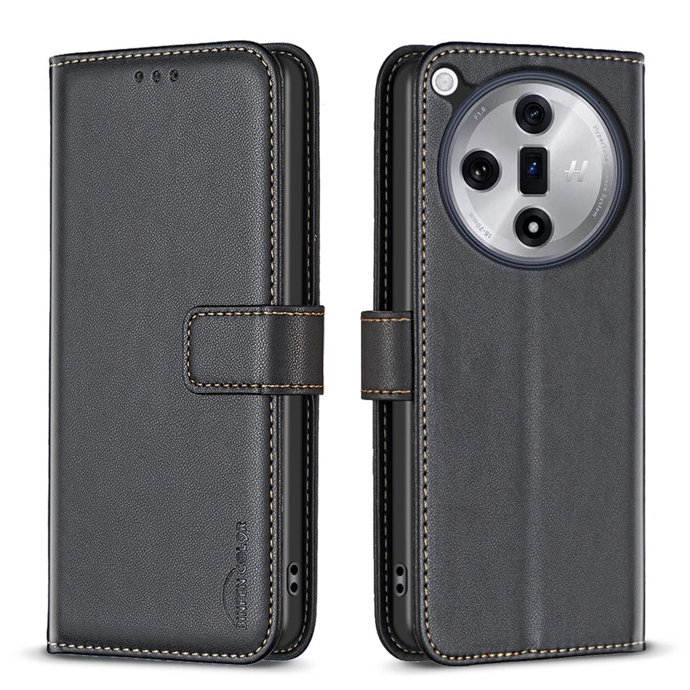 BINFEN COLOR BF17 For Oppo Find X7 5G Leather Case Stand Wallet Phone Cover