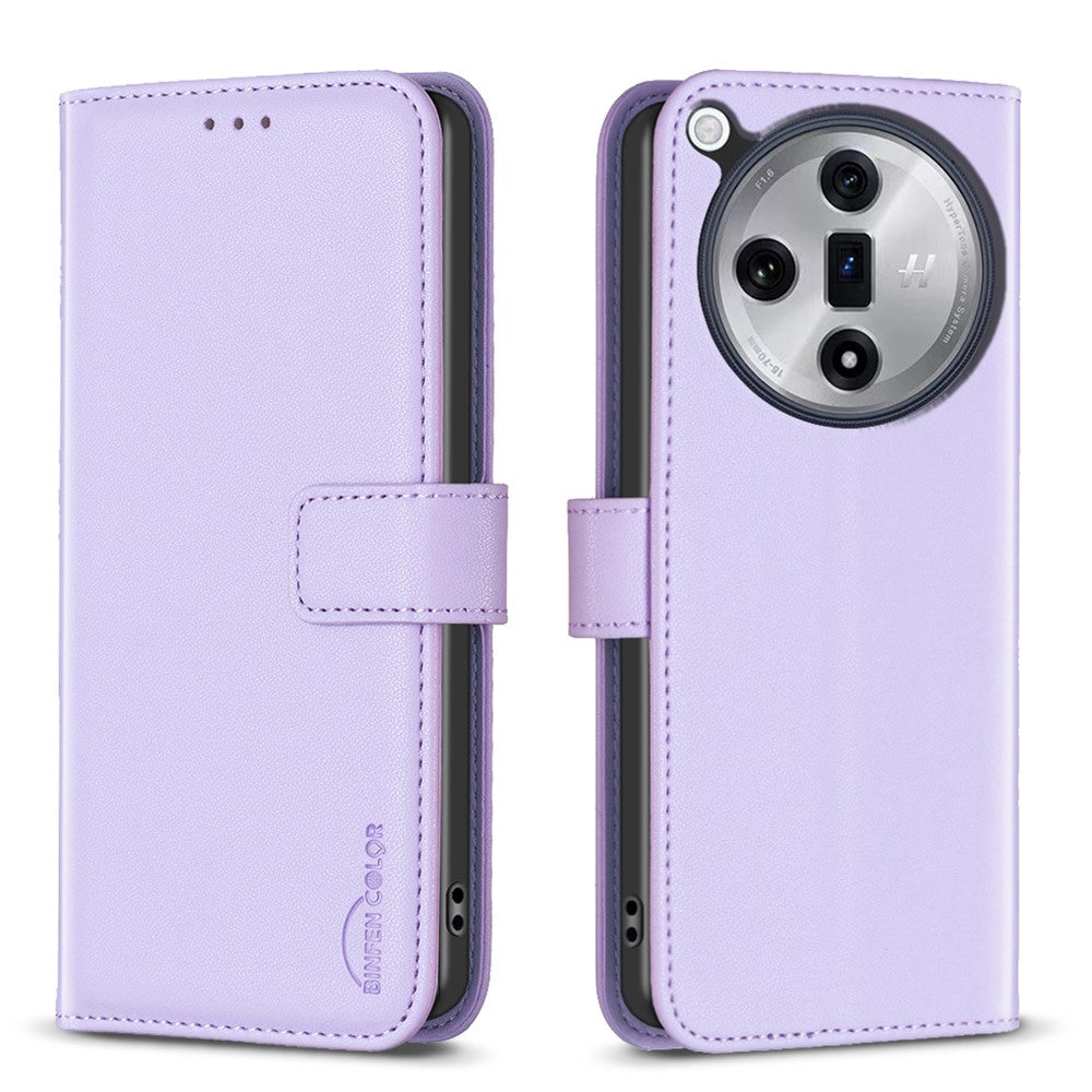BINFEN COLOR BF17 For Oppo Find X7 5G Leather Case Stand Wallet Phone Cover