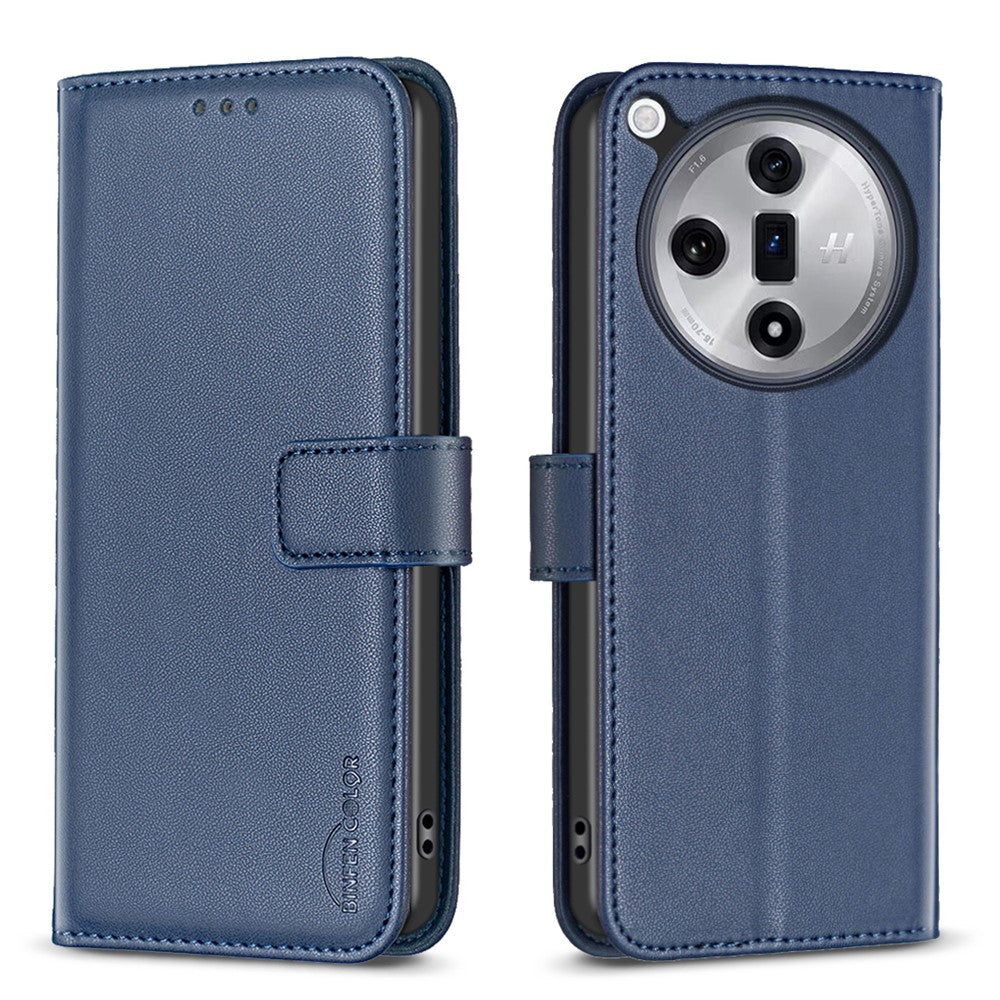 BINFEN COLOR BF17 For Oppo Find X7 5G Leather Case Stand Wallet Phone Cover