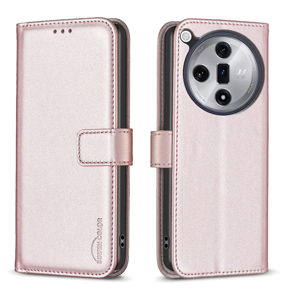 BINFEN COLOR BF17 For Oppo Find X7 5G Leather Case Stand Wallet Phone Cover