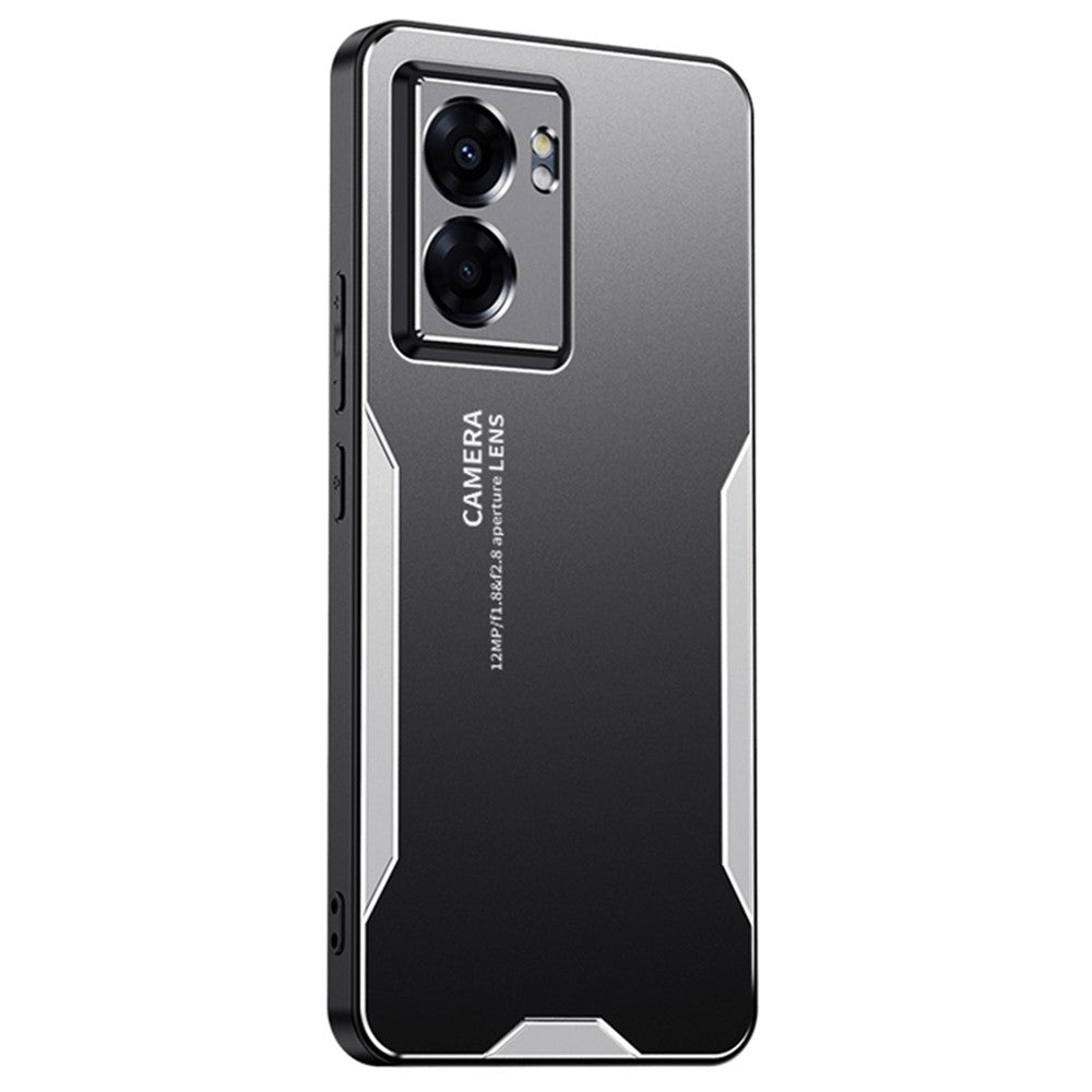 For Oppo A57 (2022) 5G /  A77 5G Cell Phone Case Frosted PC+TPU+Aluminum Alloy Cover