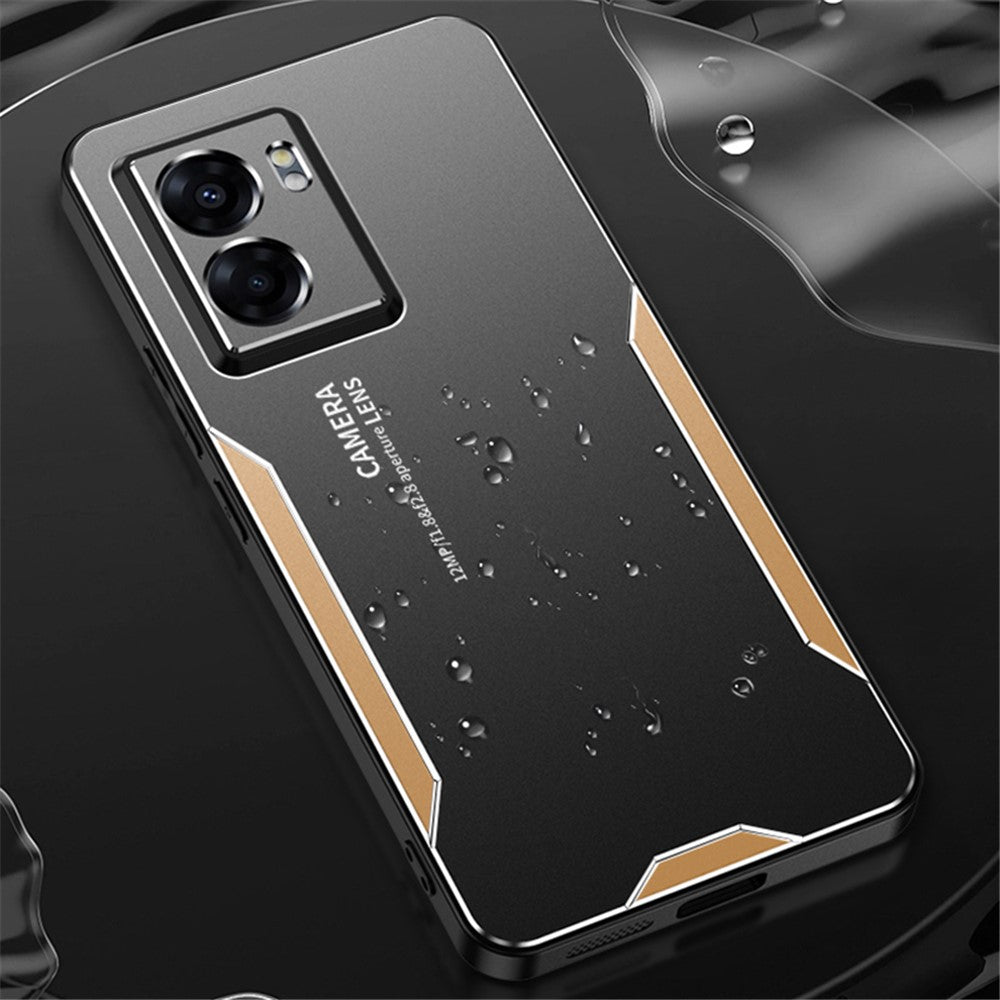 For Oppo A57 (2022) 5G /  A77 5G Cell Phone Case Frosted PC+TPU+Aluminum Alloy Cover