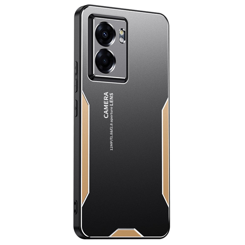 For Oppo A57 (2022) 5G /  A77 5G Cell Phone Case Frosted PC+TPU+Aluminum Alloy Cover
