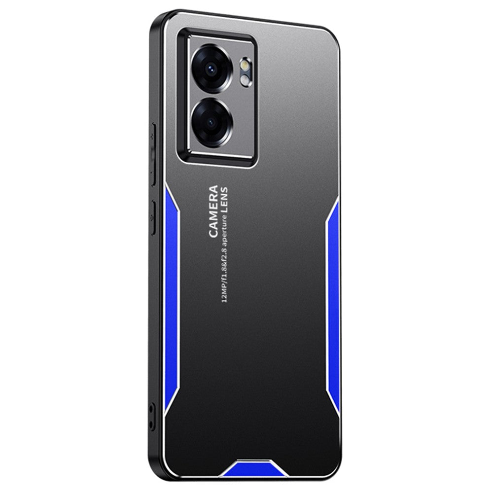 For Oppo A57 (2022) 5G /  A77 5G Cell Phone Case Frosted PC+TPU+Aluminum Alloy Cover
