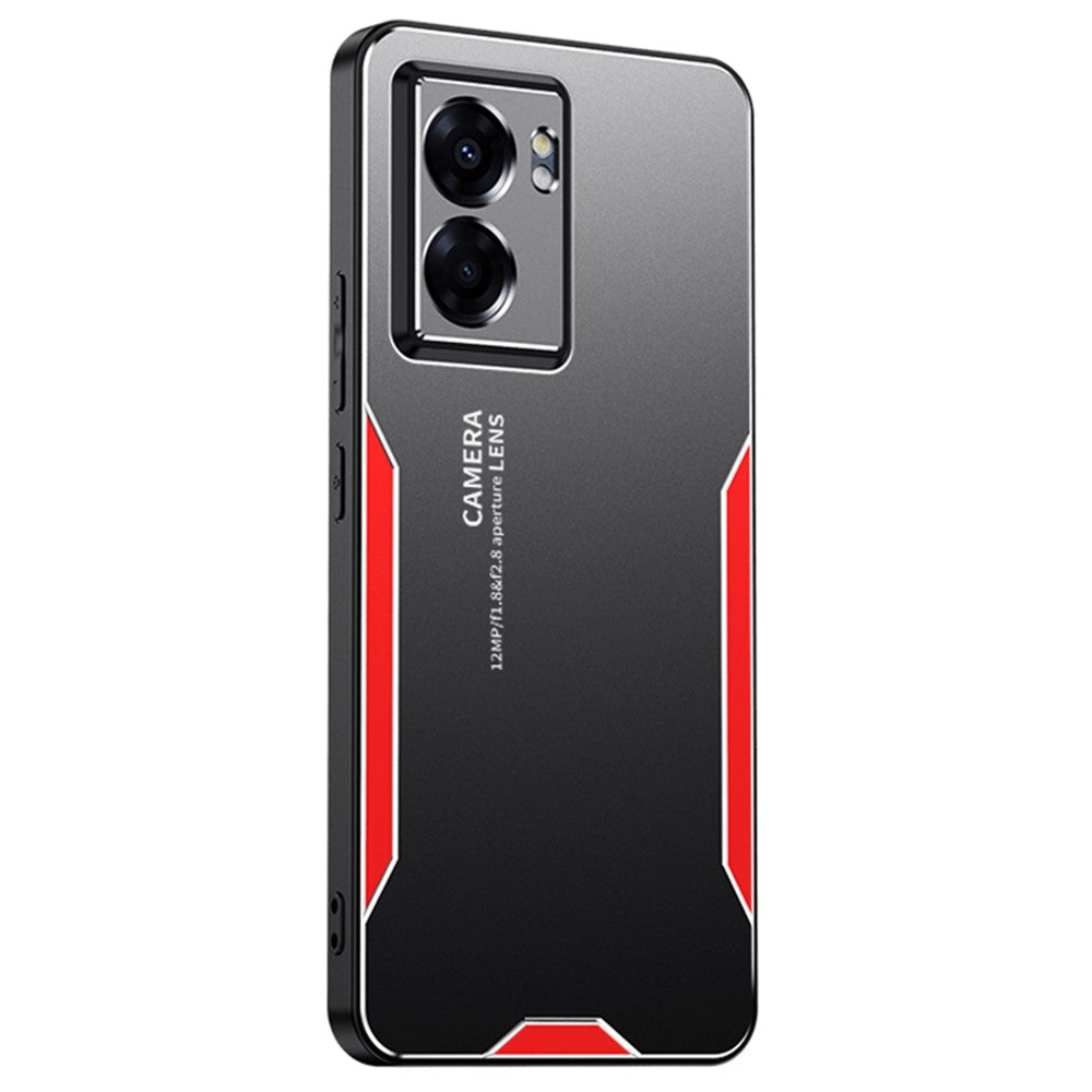For Oppo A57 (2022) 5G /  A77 5G Cell Phone Case Frosted PC+TPU+Aluminum Alloy Cover