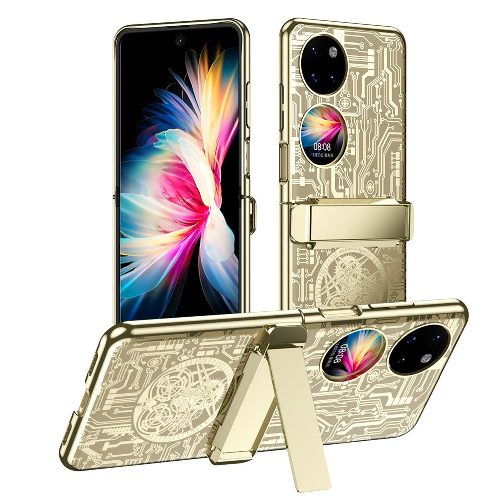 Mechanical Legend Series för Huawei P50 Pocket Galvaniserat Skal Hängslet Stöd PC Skal
