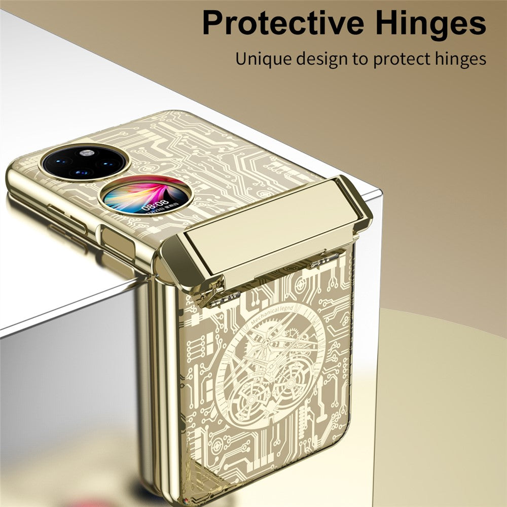 Mechanical Legend Series för Huawei P50 Pocket Galvaniserat Skal Hängslet Stöd PC Skal
