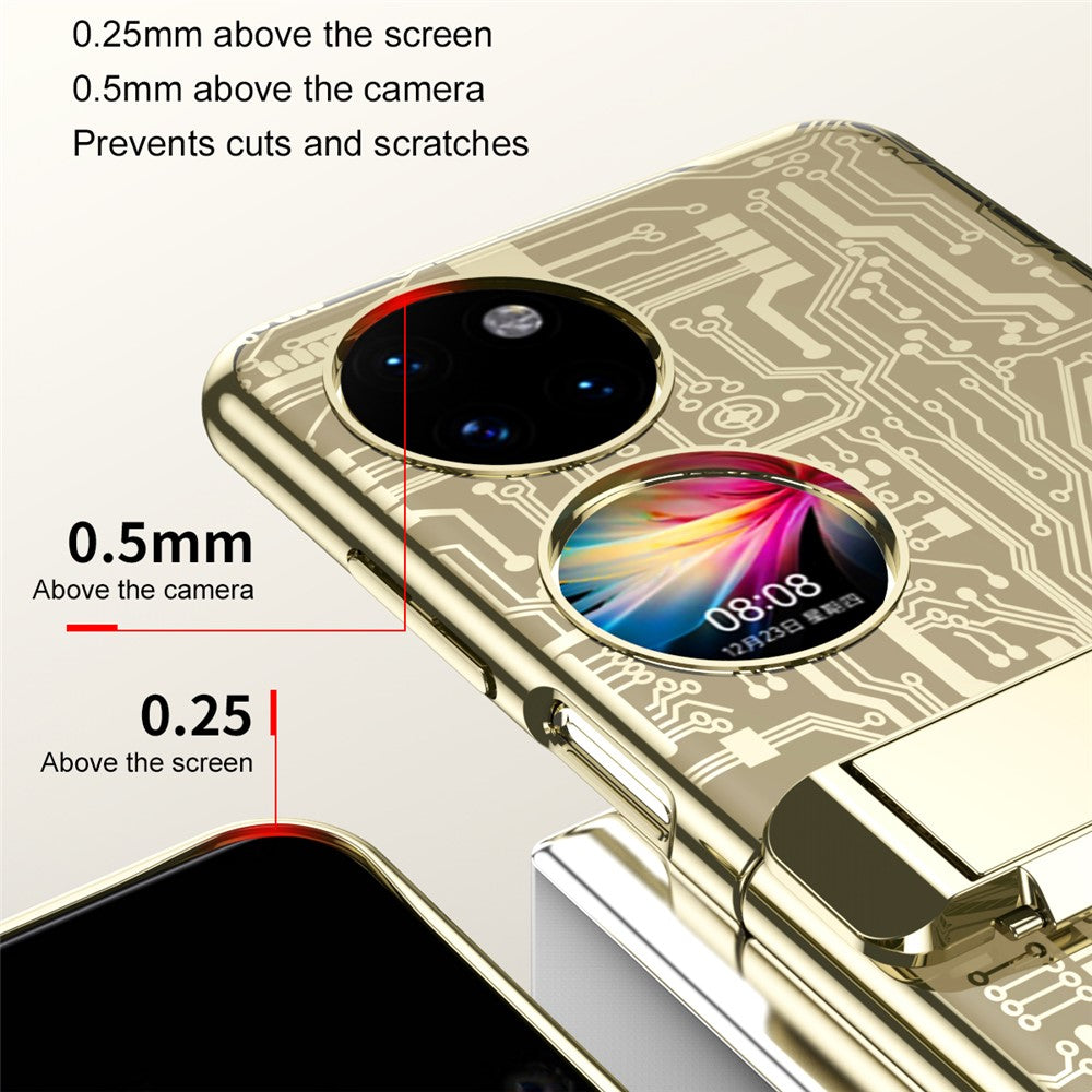 Mechanical Legend Series för Huawei P50 Pocket Galvaniserat Skal Hängslet Stöd PC Skal