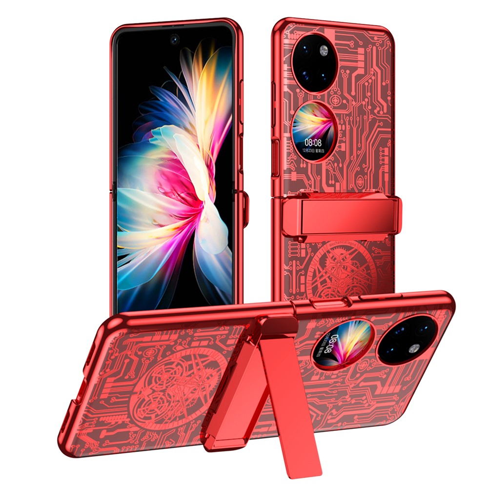 Mechanical Legend Series för Huawei P50 Pocket Galvaniserat Skal Hängslet Stöd PC Skal