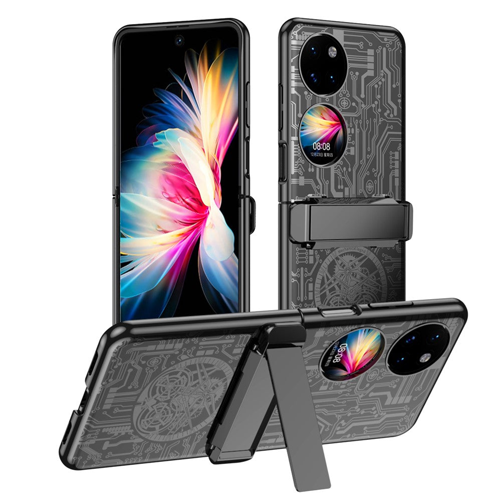 Mechanical Legend Series för Huawei P50 Pocket Galvaniserat Skal Hängslet Stöd PC Skal