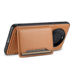 DENIOR For Huawei Mate 60 Magnetic Case Card Holder Kickstand Phone Purse Cover