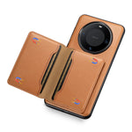 DENIOR For Huawei Mate 60 Magnetic Case Card Holder Kickstand Phone Purse Cover
