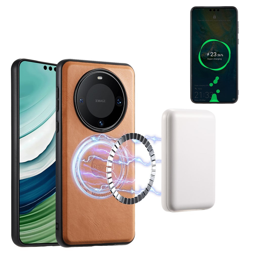 DENIOR For Huawei Mate 60 Magnetic Case Card Holder Kickstand Phone Purse Cover