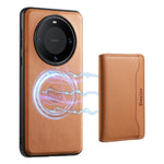 DENIOR For Huawei Mate 60 Magnetic Case Card Holder Kickstand Phone Purse Cover