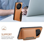 DENIOR For Huawei Mate 60 Magnetic Case Card Holder Kickstand Phone Purse Cover