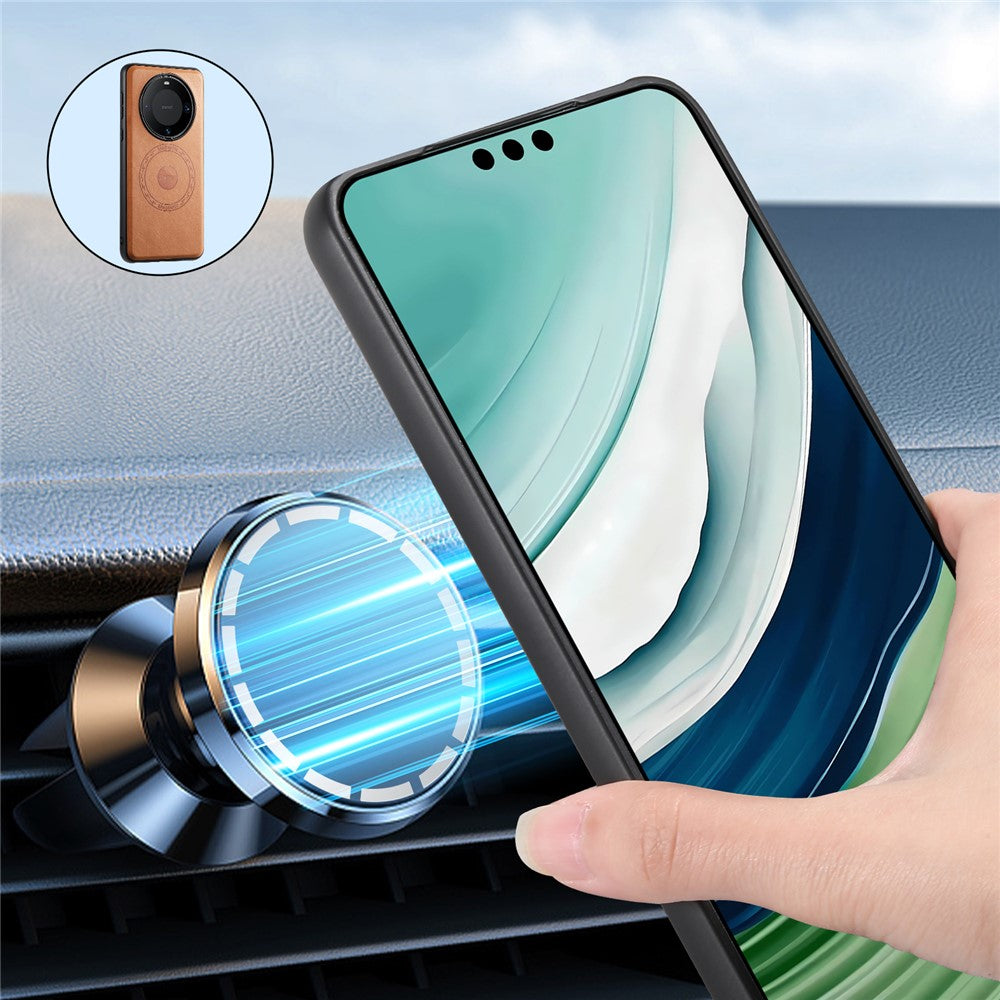 DENIOR For Huawei Mate 60 Magnetic Case Card Holder Kickstand Phone Purse Cover