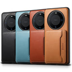DENIOR For Huawei Mate 60 Magnetic Case Card Holder Kickstand Phone Purse Cover