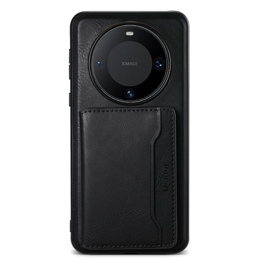 DENIOR For Huawei Mate 60 Magnetic Case Card Holder Kickstand Phone Purse Cover