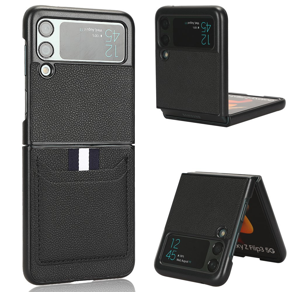 Til Samsung Galaxy Z Flip3 5G Etui PU Læder Kort holder Telefon Bagcover