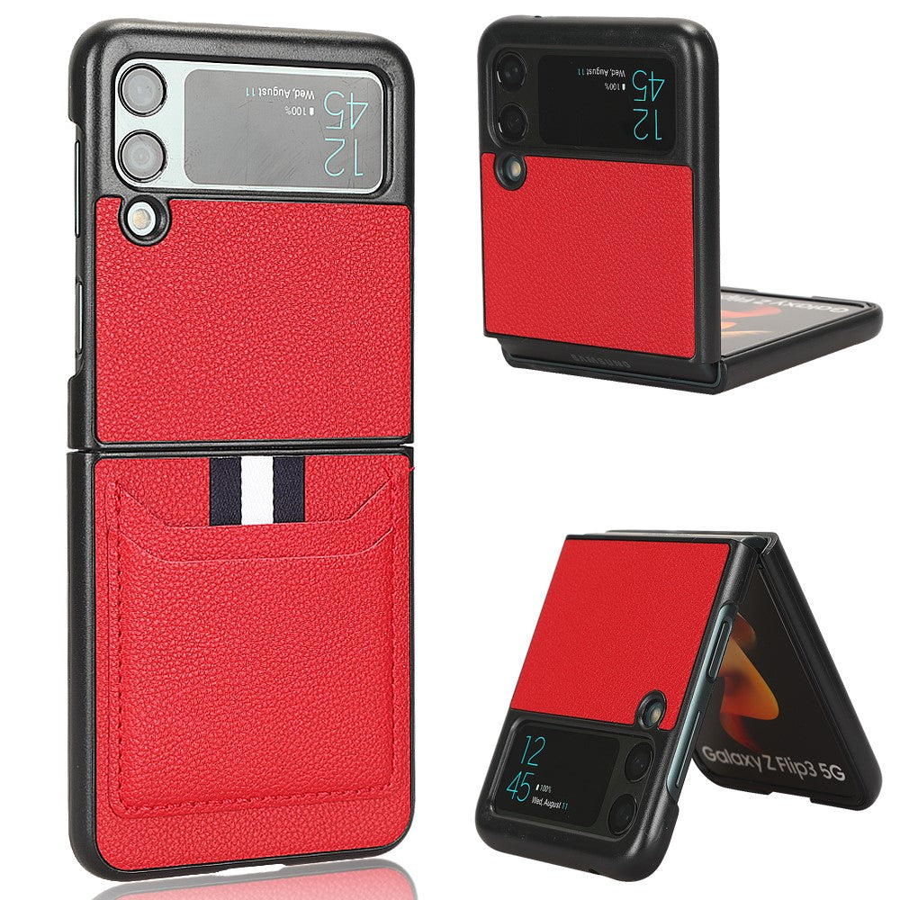 Til Samsung Galaxy Z Flip3 5G Etui PU Læder Kort holder Telefon Bagcover