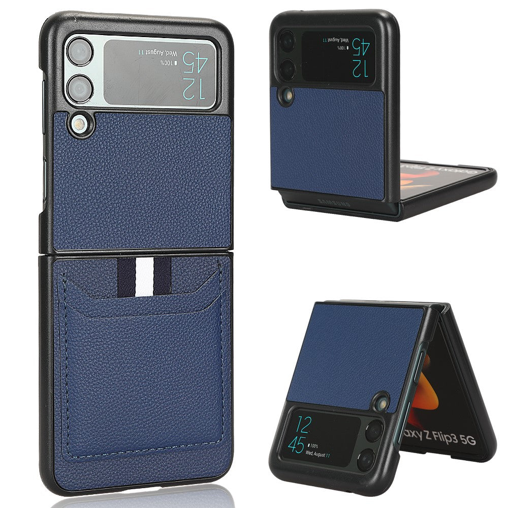 Til Samsung Galaxy Z Flip3 5G Etui PU Læder Kort holder Telefon Bagcover
